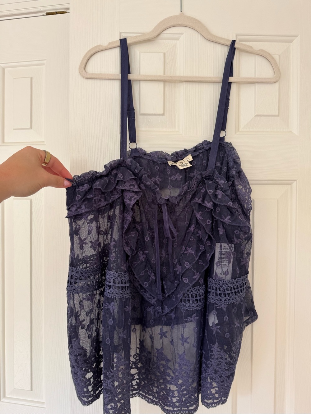 NWT Torrid Festi Lace Ruffle Top